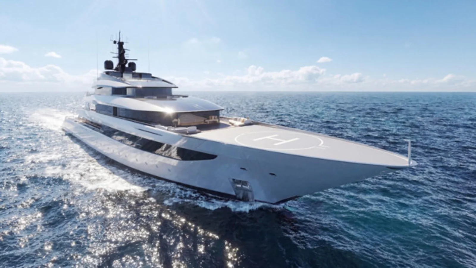 ISA Essence 82m superyacht concept in an official Palumbo Superyachts editorial rendering