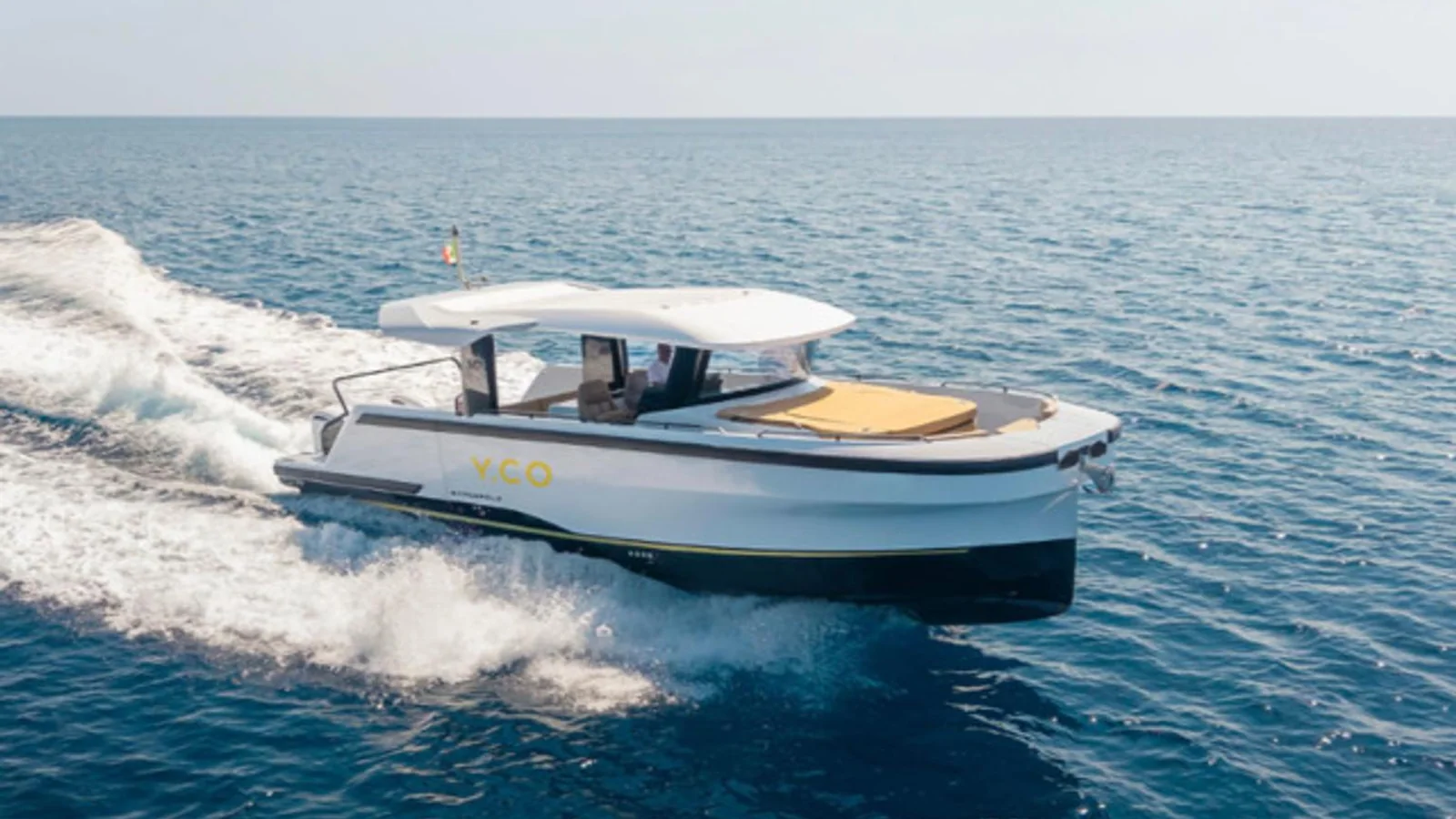 Marcopolo MP12 support boat in an editorial image distributed with the Monaco Yacht Show announcement