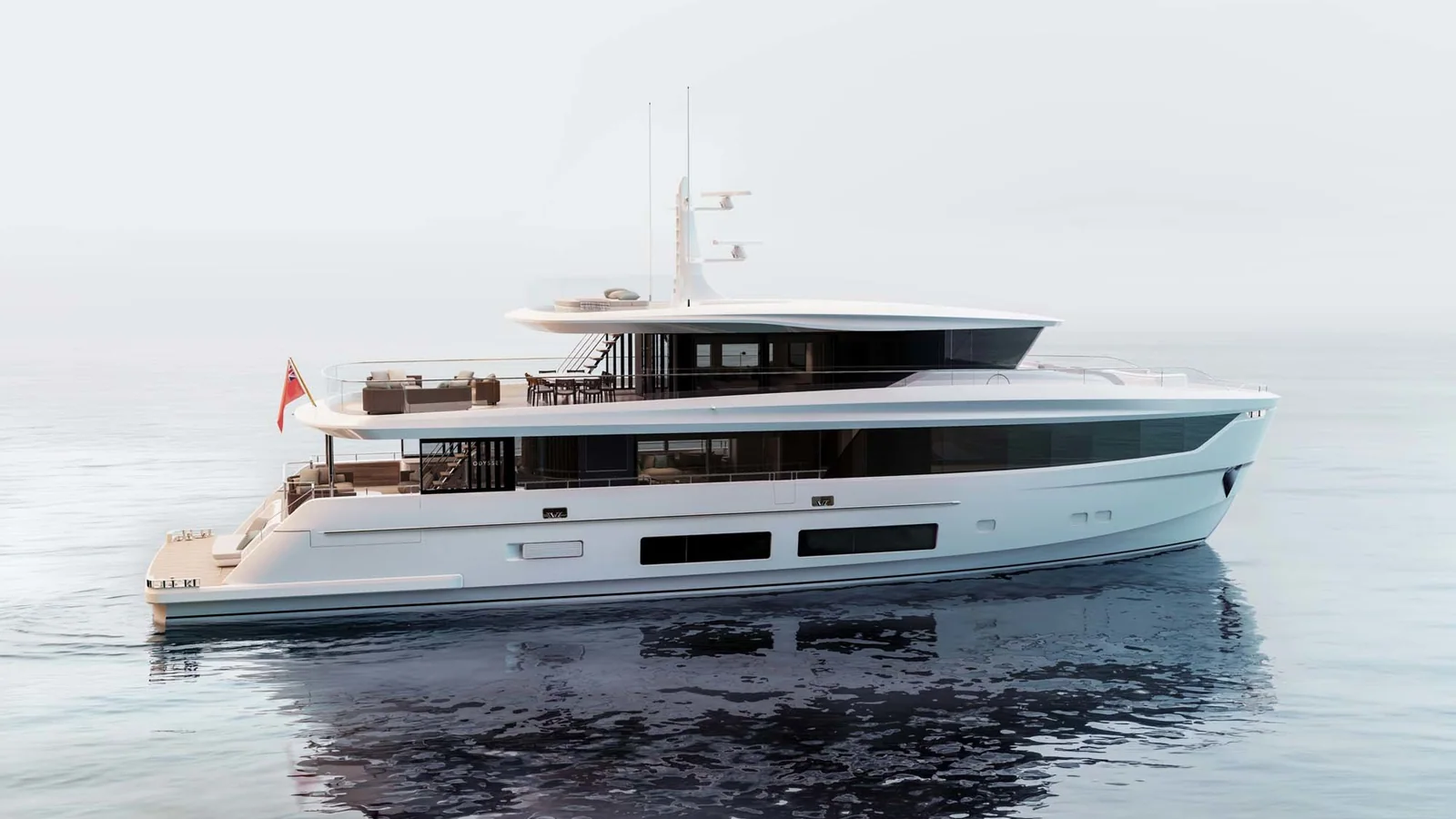 Oficjalny rendering tri-deck superjachtu Princess Odyssey 108