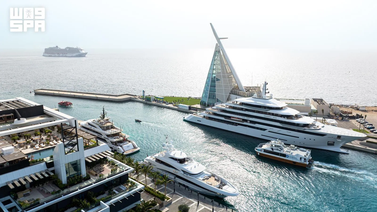 Oficjalne zdjęcie Saudi Press Agency z ogłoszenia Red Sea Yacht Show w Dżuddzie