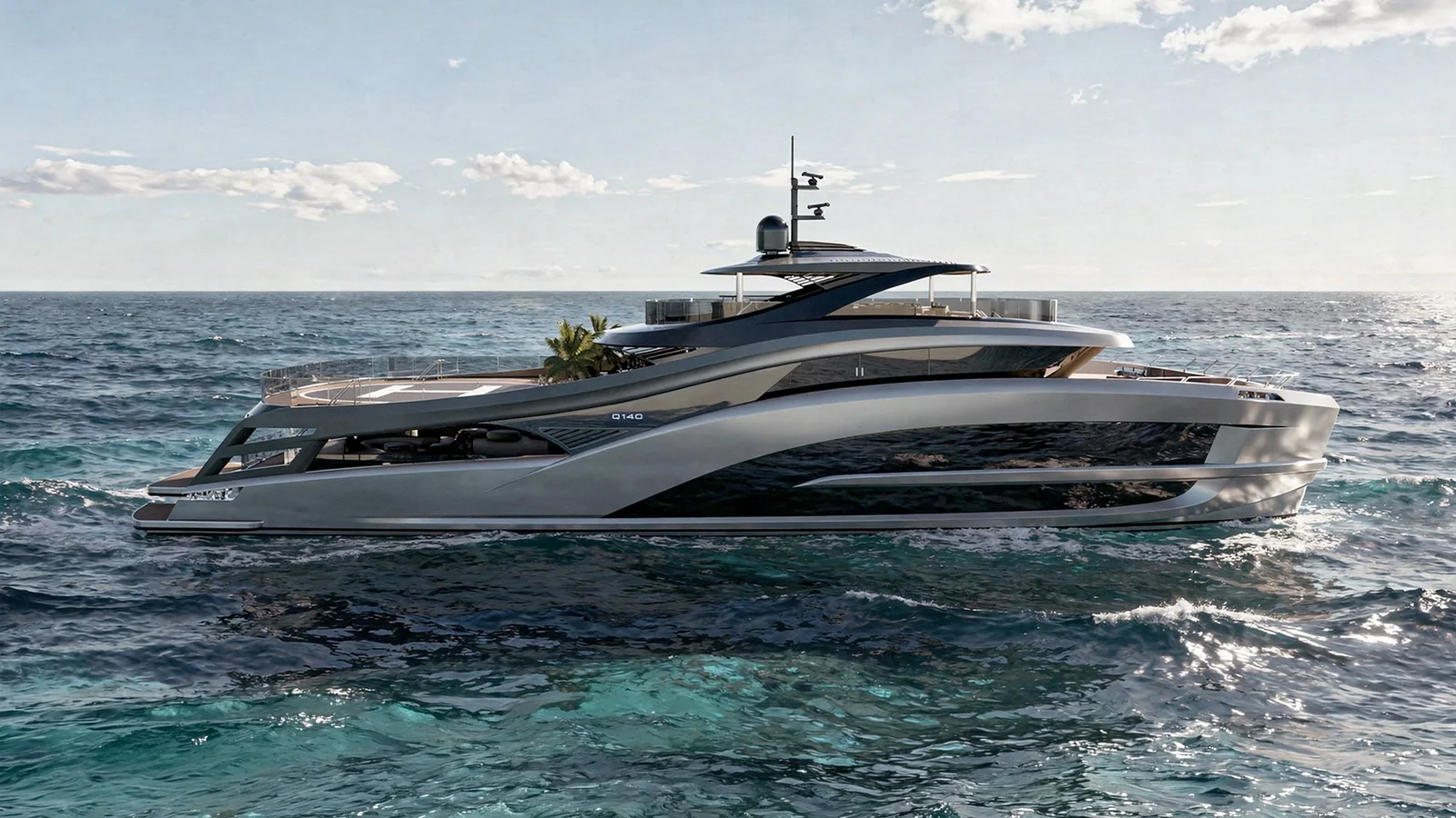 Ultimate Catamarans Q140 na oficjalnym renderingu zewnętrznym